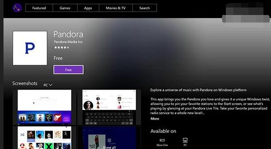 Xbox one Pandora