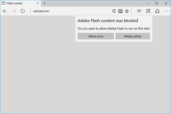 Windows10Edge将默认阻止Flash运行