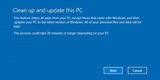 Windows 10 Creators更新将新增系统重置选项